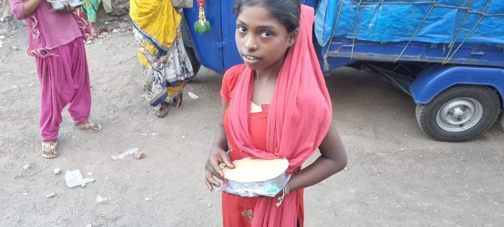 Welfare Activity :Feeding programme for the children of the slums of Koperkhirane and Ghansoli.