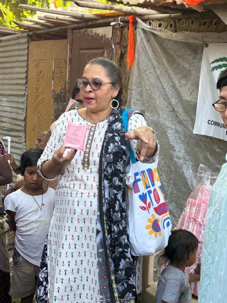 Distribute of Sanitary pad for the slum ladies of koperkhairane conducted on 10 March 2024