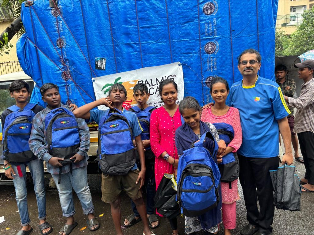 Bag Distribution on 18th  July 2024 for slum children of Koperkhairane