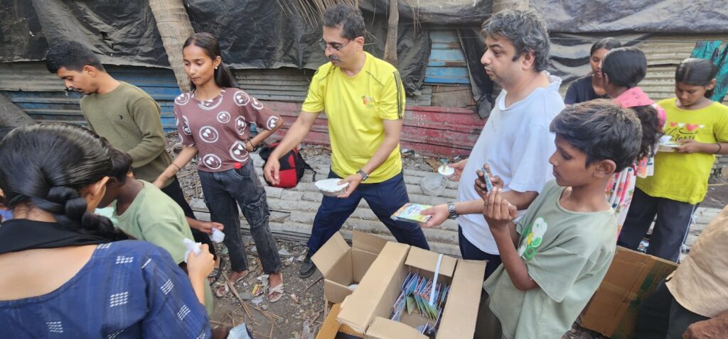 Distribution of Chicken Biryani and Ice Cream to 150 Slum Children in Koperkhairane, Navi Mumbai