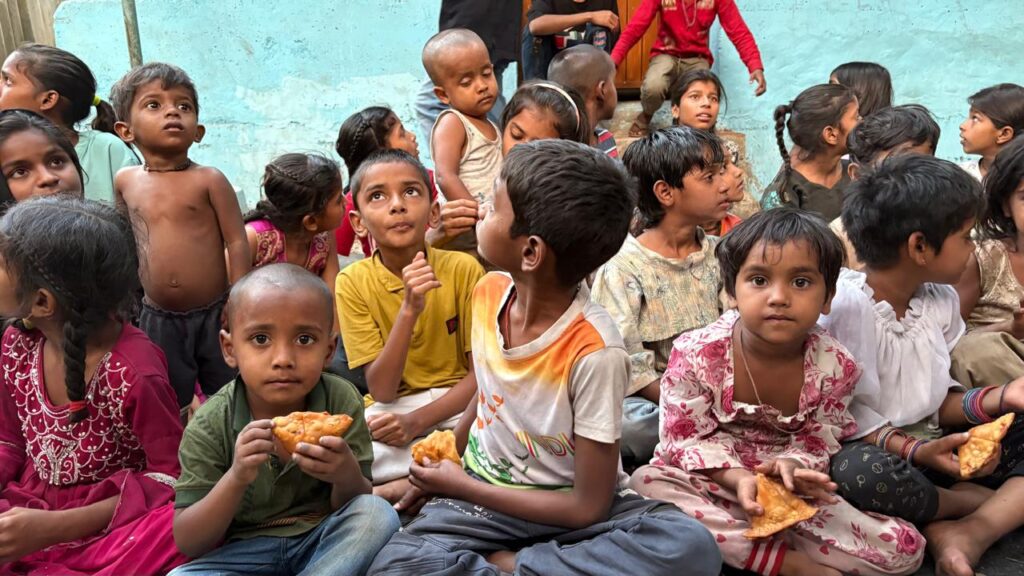 Snacks distributed on 08 Feb 2026 for Slum children of Koperkhairane.